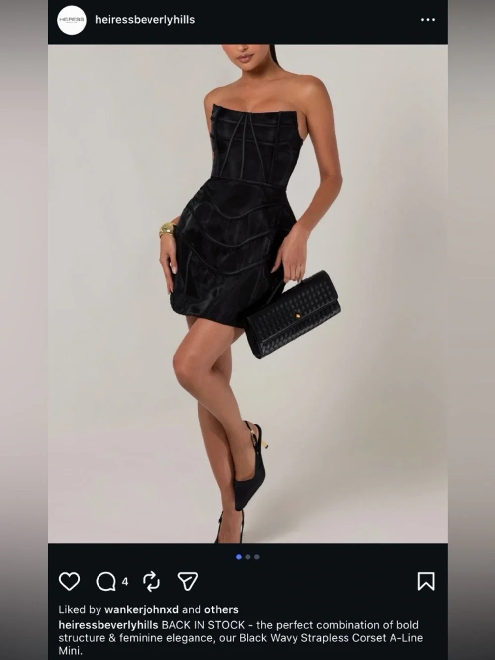 Heiress Beverly Hills Black Wavy Strapless Corset A-Line Mini Dress - Picture 1 of 6